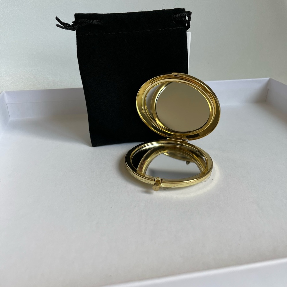 Compact Mirror-Gold Glitter - Picture 2 of 4